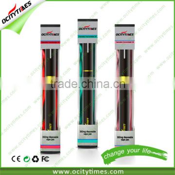 Newest USA Hot Selling Ocitytimes O9 CBD hemp oil vape pen 0.35ml flat disposable e cigarette wickless 510 cbd pen
