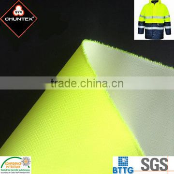 Hi vis Fluorescent Yellow polyurethane coated polyester oxford Fabric