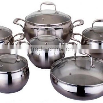 12pcs stainless steel cookware set,supplier for CARREFOUR