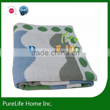 SZPLH Wave design knitted thermal baby blanket
