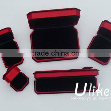 2014 popular velvet red jewelry ring gift box with bowknot ring jewelry box cheap jewelry box wedding favors