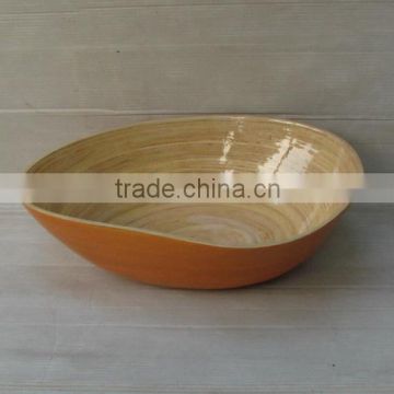 Spun bamboo bowl