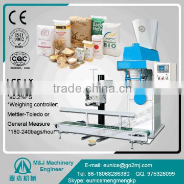 "TOP CHOICE" semiautomatic PP woven bag filling and sewing machine for flour, soya bean powder, wheat flour