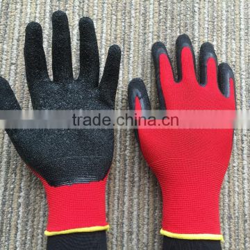 13 gauge Latex crinkle palm coated gloves industrial rubber gloves