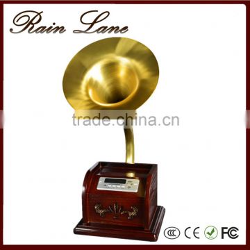 Rain Lane Antique Style USB SD Bluetooth Decoration Gramophone With Horn Music Box