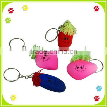 Promotion Plastic Stretch Fruit Head Keychain Toy