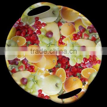 handle round tray,plastic plate,serving tray