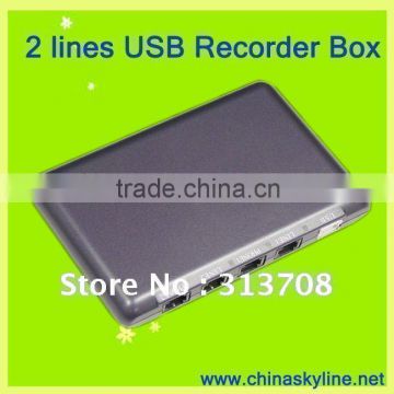 High efficiency 2 line USB recorder box/usb recording sound cards