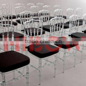 plastic tiffany napoleon chair for rental