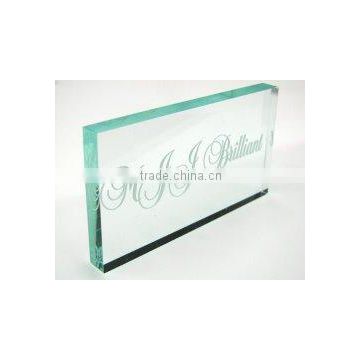 Acrylic Nameplate/ crystal paper weight/ acrylic logo block