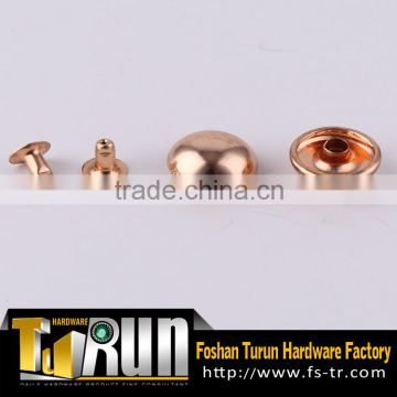 Flat head close-end gold metal rivet
