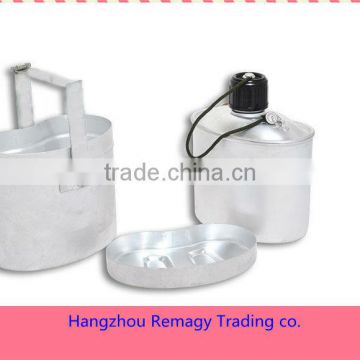3 pieces 1L Aluminum military canteen with Cup ad lid/water bottle