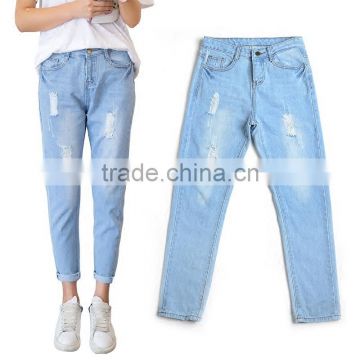 new fashion jeans pants korean style cutting ladies skinny jeans