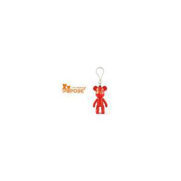 Plastic Personalized Articulated Red POPOBE Bear Key Chain China Flag
