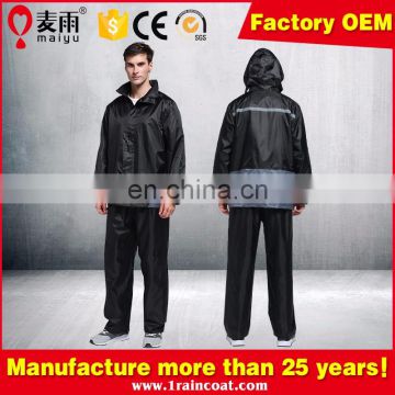 Maiyu waterproof high quality rain suit polyester with pvc coating
