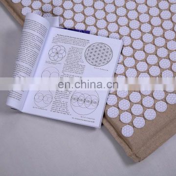 Wholesale natural linen shakti back mat with pillow Set hot sale