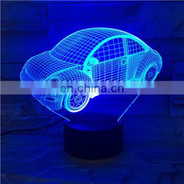 Car Nightlight Led 3d Illusion Multicolor Rgb Children Kids Gift Table Lamp Bedroom Decorative Lamp