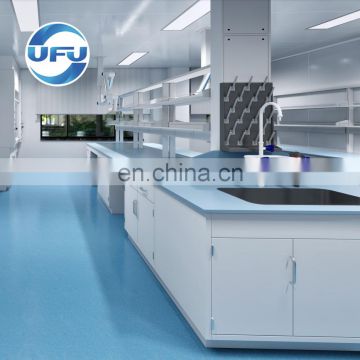 Customized Steel Laboratory  Island Work Bench  With PP Sink