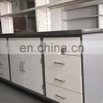 School laboratory furniture metal work bench lab table with cabinets