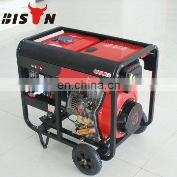 BISON China 5KW 5000watts Cheap Electric Start Flywheel Electric Generator with Handle and wheel