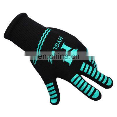 Amazon Suppliers Leather Heat Resistant Glove Kitchen Oven Mitt BBQ Grill Cooking Silicone Glove for bbq