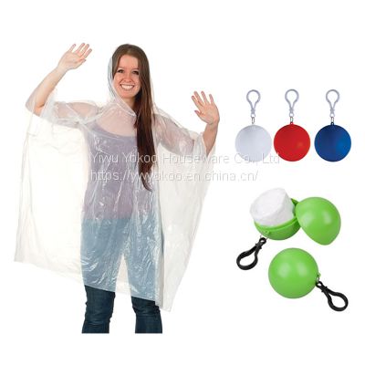 Disposable Key Chain Ball Ponchos with Custom Logo for Promotion