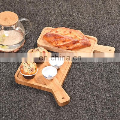 Modern Multifunctional Square Pizza Bread Food Cutlery Serving Bamboo Tray