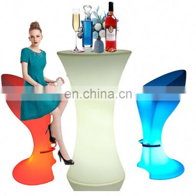 LED KTV mobile round glass tea table design