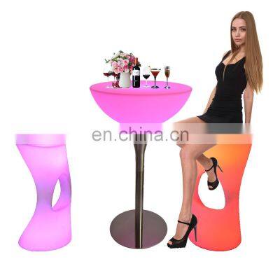 bar stool /Modern RGB LED Bar Furniture Colors Changing Plastic Light Up Single LED Cafe Table and Chairs