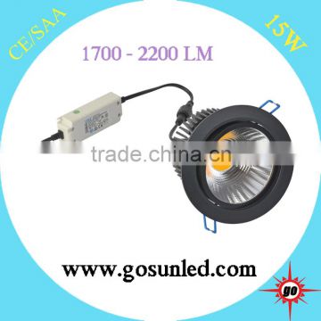 China factory 2016 hot sales 15W cob led downlight with 5 years warranty