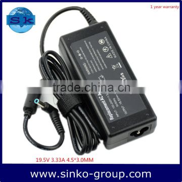 100 240v 50 60hz laptop ac adapter 19.5V 3.33A 4.5*3.0MM power supply For Hp