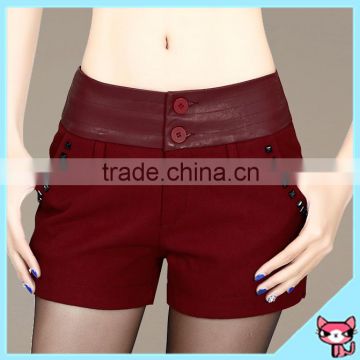 Wholesale dark red woven shorts