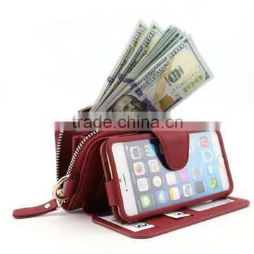 2015 New arrivals trading wallet purse leather case for iphone 6