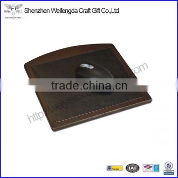 New Simple Walnut construction Top- Grain Leather Mouse Pad with Felt bottom