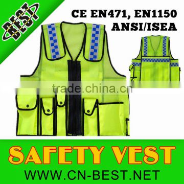 100% polyester yellow color reflective vest