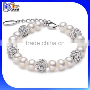 Hot Sale 9-10mm Round Women's Fake Pearl Bracelet Wholesale