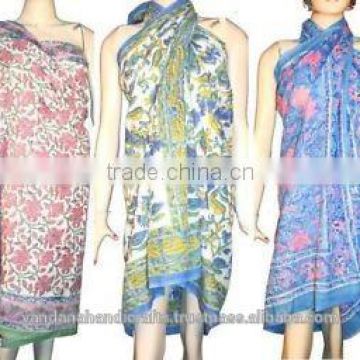 Hand Block Print Cotton Pareos Manufactures in India