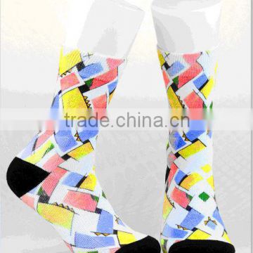 plain ladies leisure socks for business use with Geometric Pattern