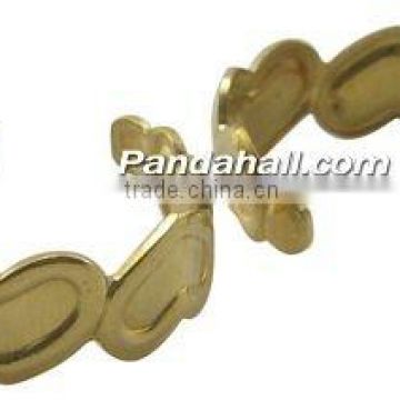Copper Ring Base, Unplated Color, Size: about 6.5mm wide, 16mm inner diameter(KK-1477-1-C)