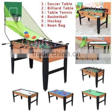Manufacturer 6 in 1 multi game table indoor kids game table for sale