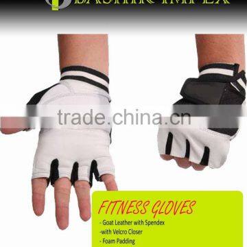 LEATHER FITNESS GLOVES WITH PADDING