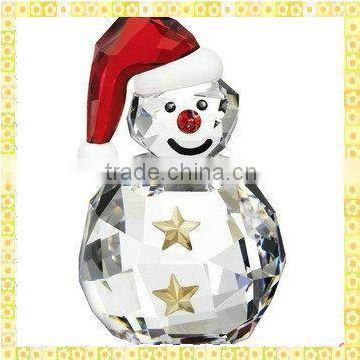 Delicate Cheap Crystal Christmas Decoration Plush Snowman For 2014 New Year Decoration