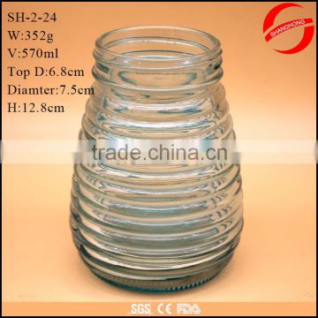 750ml screw shape Glass honey jar
