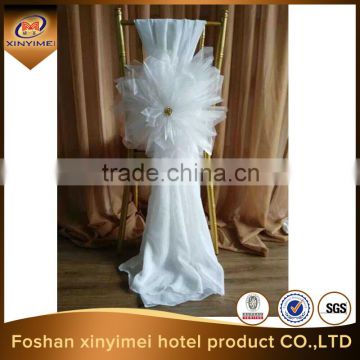 chiffon wedding rosette chair cover for sale