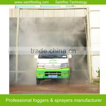 Vehicle disinfection system for entrance