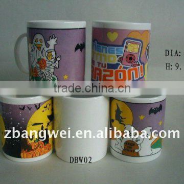 ceramic mug with different decal