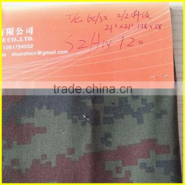 T 65% C35% twill 2/2 camou print fabric for army uniform
