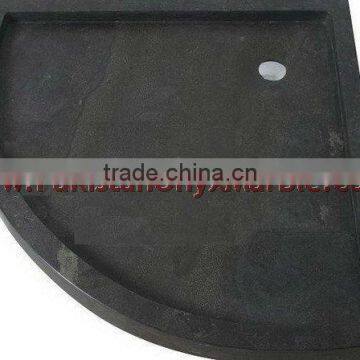 Polished Jet Black Marble Shower Tray