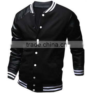 varsity jacket with leather sleeves