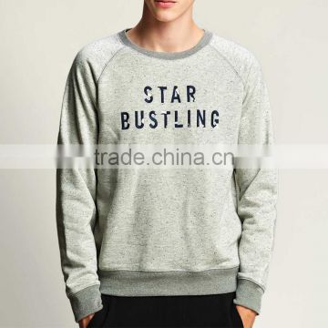 Men's grey custom casual fashion printed embossed sweatshirt